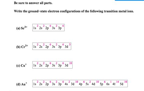 electron configuration for cr3+